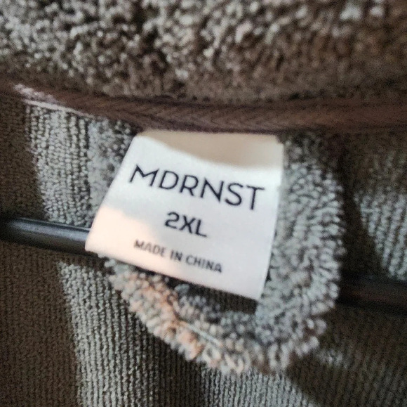 MDRNST grey fleece mens robe - Picture 4 of 5